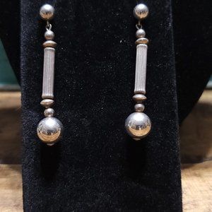 Sterling Silver Bar & Ball Earrings